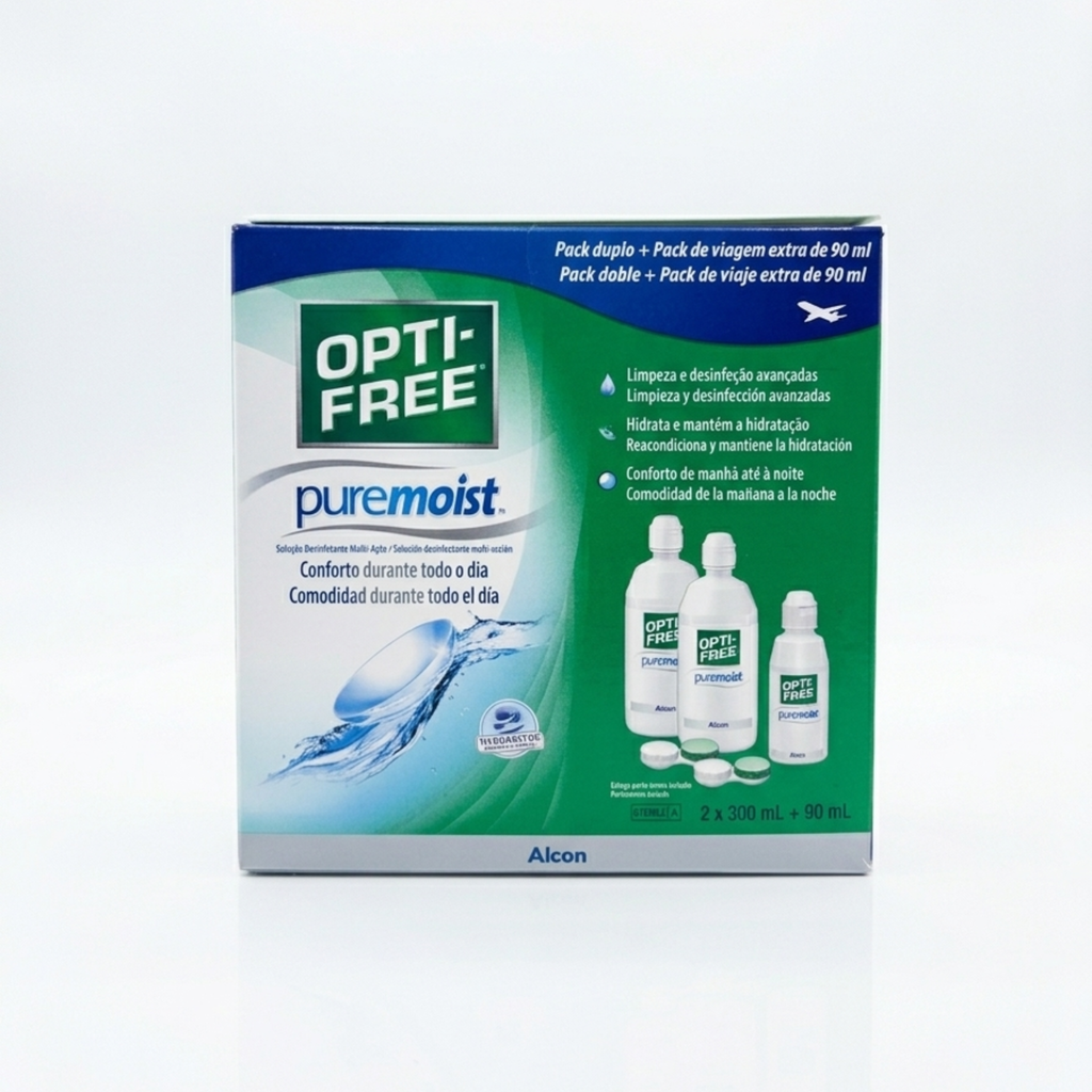 Opti-Free PureMoist Pack 2x300 ml + 1x90 ml – Alcon
